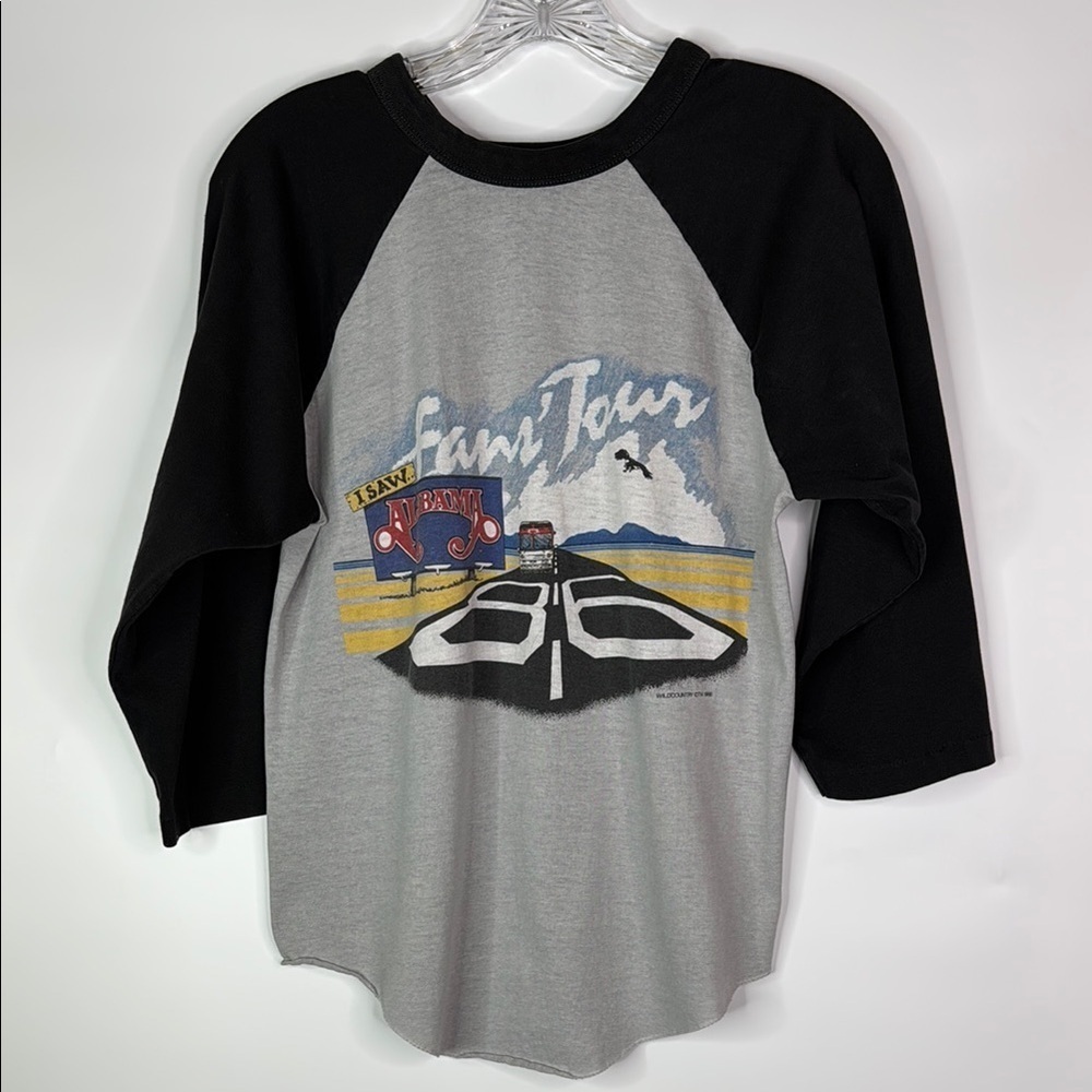Vintage Alabama The Fan Tour Raglan 3/4 Sleeve Tshirt Size Medium 1986